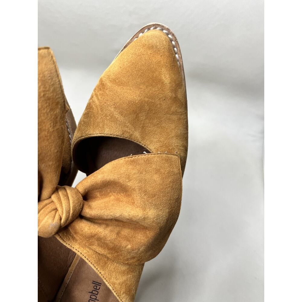 Jeffrey Campbell Cyrus Suede Bow Top Mules Size 9 Mustard Yellow - Picture 13 of 15